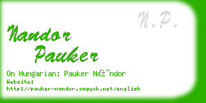 nandor pauker business card